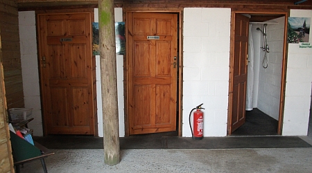 Toilet facilities at Liggars Farm caravanning and campsite, St Keyne, Liskeard, Cornwall